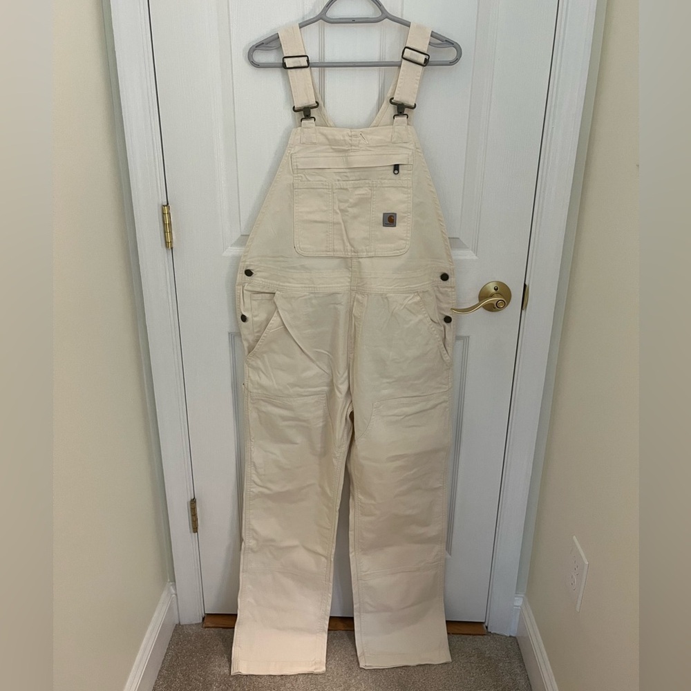 NWT Carhartt Women’s Rugged Flex Loose Fit Canvas Bib Overalls